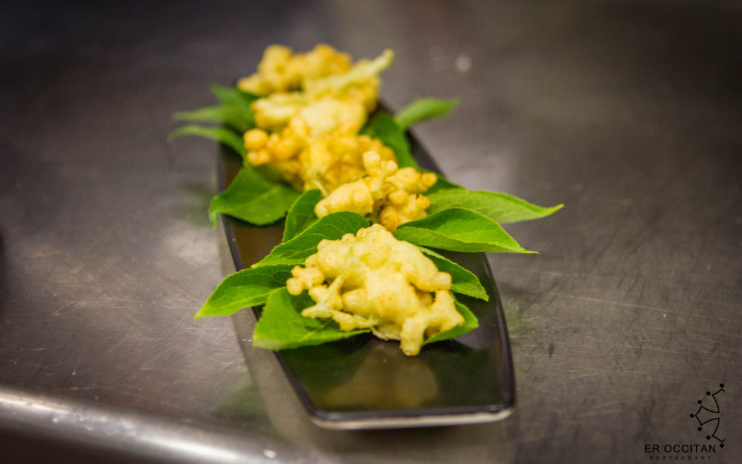 Tempura de flor de sauco.